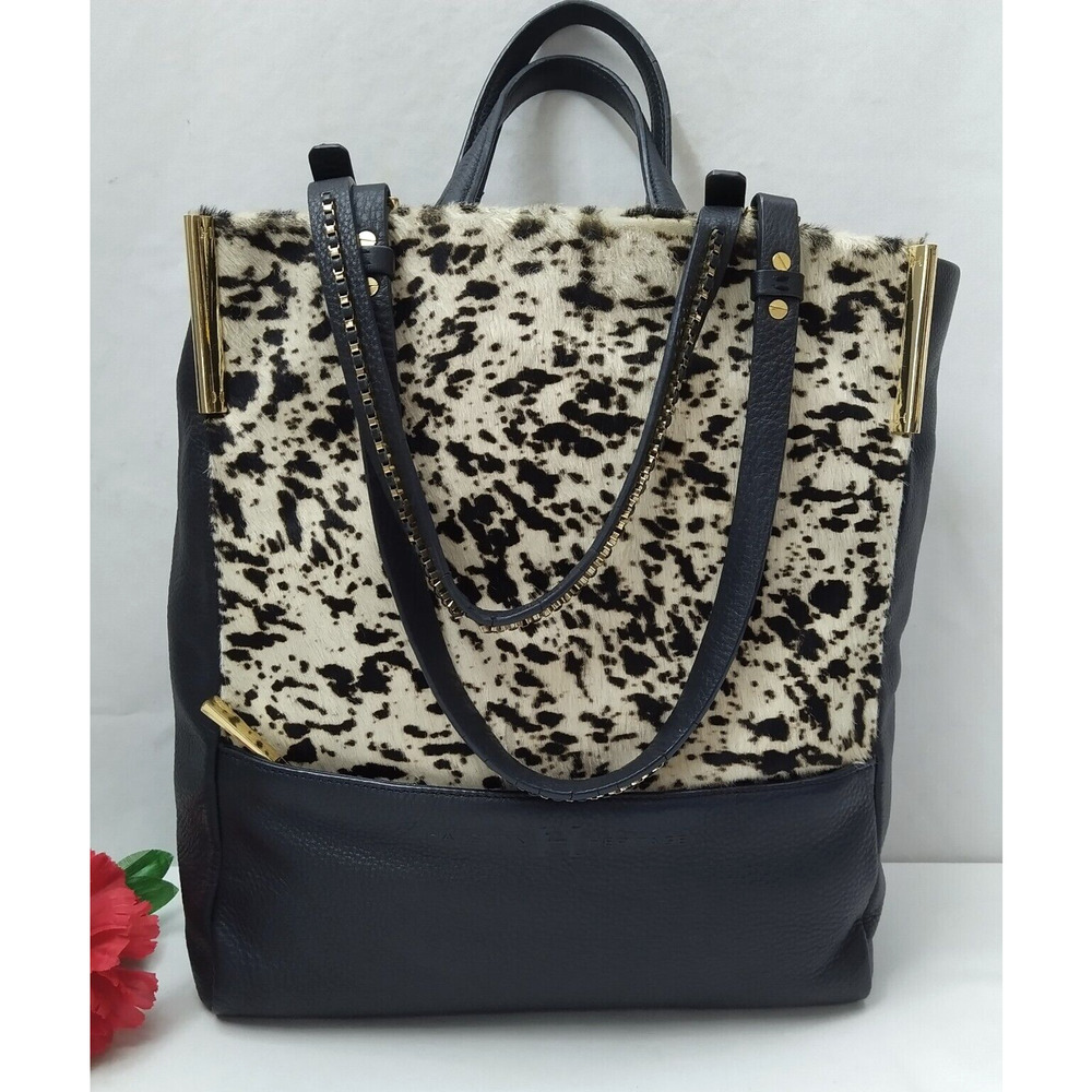 Halston Heritage Multicolor Calf Hair Leather North South Tote Shoulder Bag